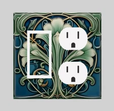 Art Nouveau Vine-stained glass design Light Switch Plate outlet cover home decor