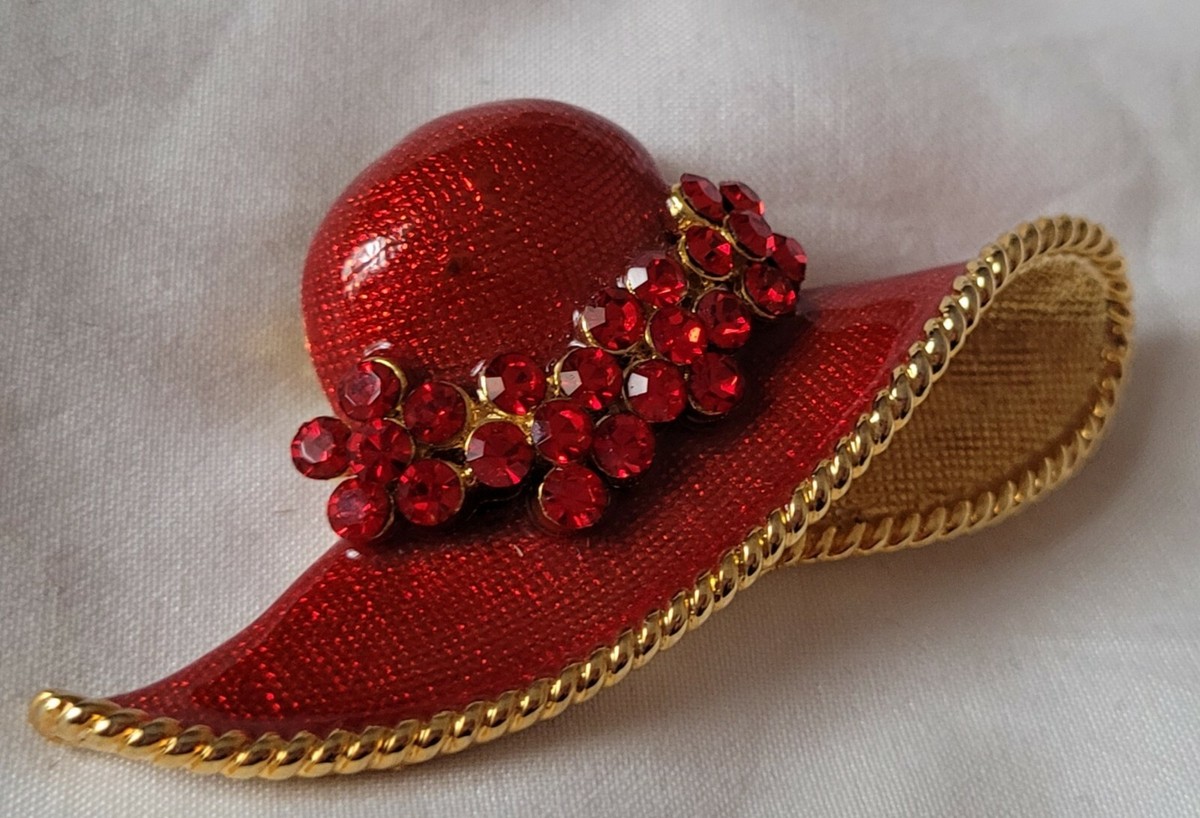 Broche Ancienne En Verre Émaillé - Bijou Signé Médaillon Métal Doré