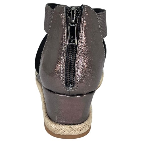 Kenneth Cole Reqction Womens Wedge Sandals 6.5M Clo X Band Pewter Espadrilles - Picture 5 of 13