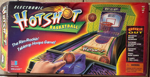 Vintage 1997 Hot Shot Basketball Game by Milton Bradley Hotshot Tested W/Box