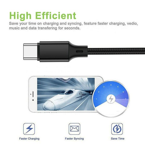 3/6/10Feet Braided USB C Type-C Fast Charging Data SYNC Charger Cable Cord - Picture 7 of 15