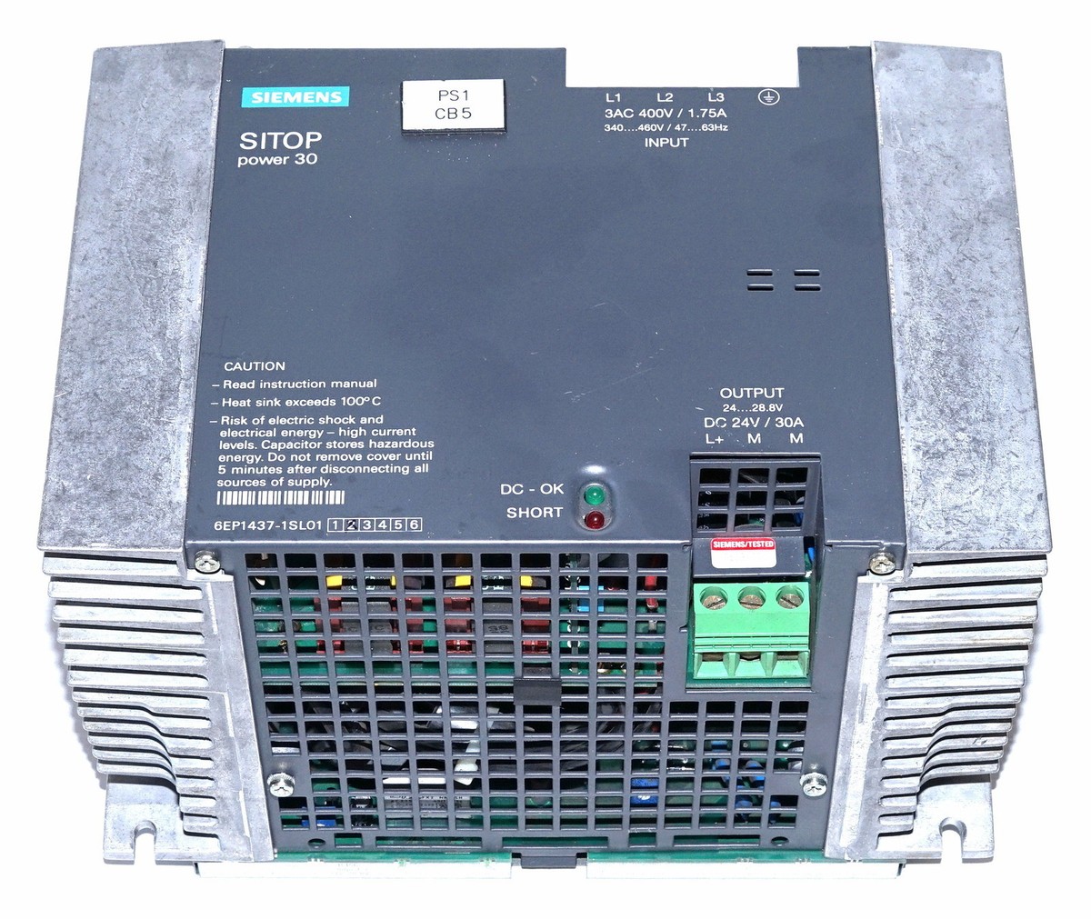 Siemens 6EP1437-1SL01 SITOP Power-30 415V to 24VDC 30A Power
