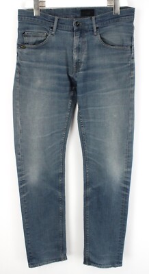 TIGER OF SWEDEN Iggy Ivy Fuel Mens Jeans W33 L34 Slim Fit Whiskers Zip Fly