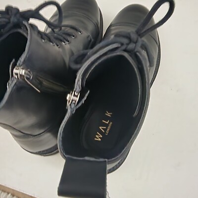 Walk London Max Leather Combat Boots Size US11/EU44 Black  display picture 1