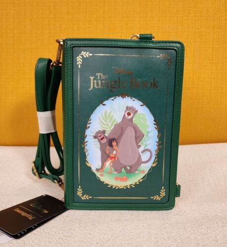 Loungefly Disney Jungle Book Story Book Convertible Mini Backpack Crossbody Bag - Picture 1 of 14