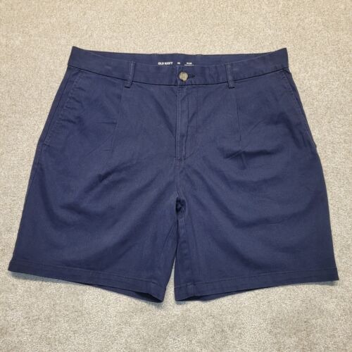 Old Navy Shorts Mens 36 Navy Blue Slim Pleated Chino Built In Flex