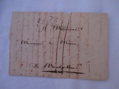DEP. AKTUELLE 80 34 Postmarke / Brief 76 PERONNE FÜR MONTPELLIER 1805