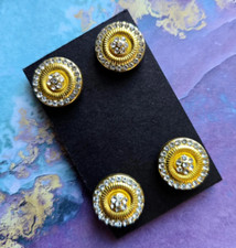 Dazzling Royal Gold jeweled Magnetic Pins. Saddle Seat, Western, Hunt show pins