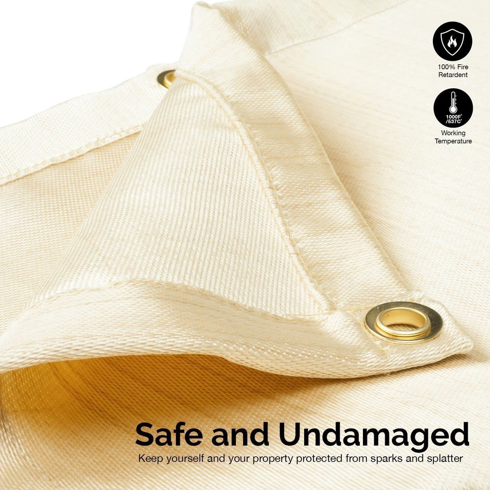 Welding Blanket | 4' x 6' Fire Flame Retardant Fiberglass Safety Shield Grommets - Image 3 of 4