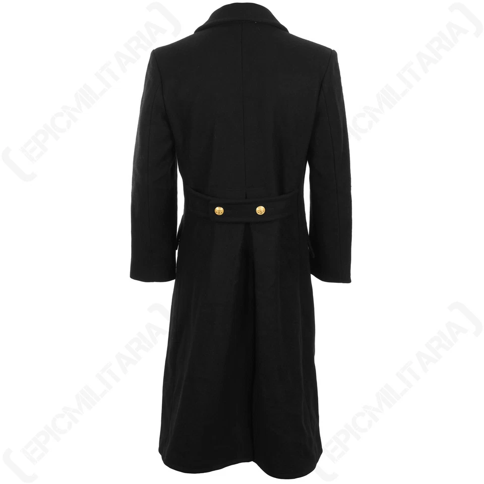 Black Navy Wool Great Coat - Winter Trench Naval Military Full Length Mens - Image 4 of 4
