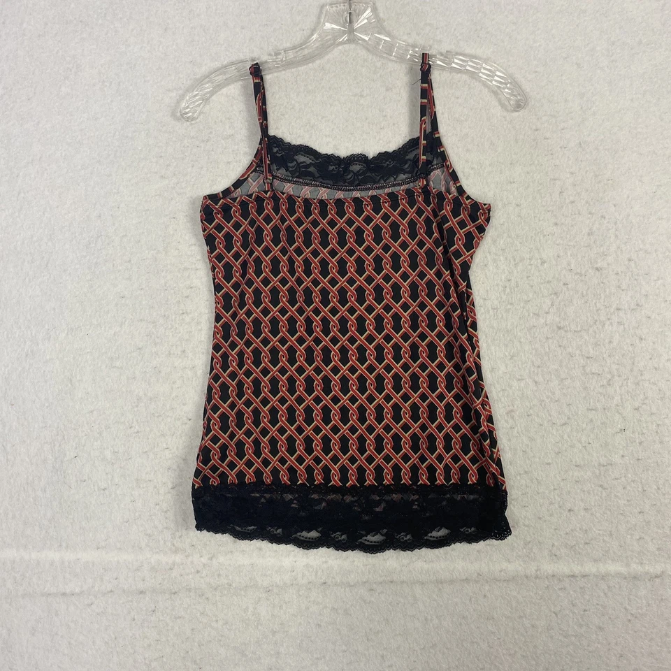 Camiseta sin mangas geométrica de colección para mujer talla S Y2K roja correa de espagueti encaje Maurices Foto 3 de 4