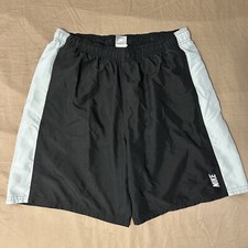 Vintage Nike Grey Tag Black Swim Trunk Shorts Swoosh Logo Men s Size XL