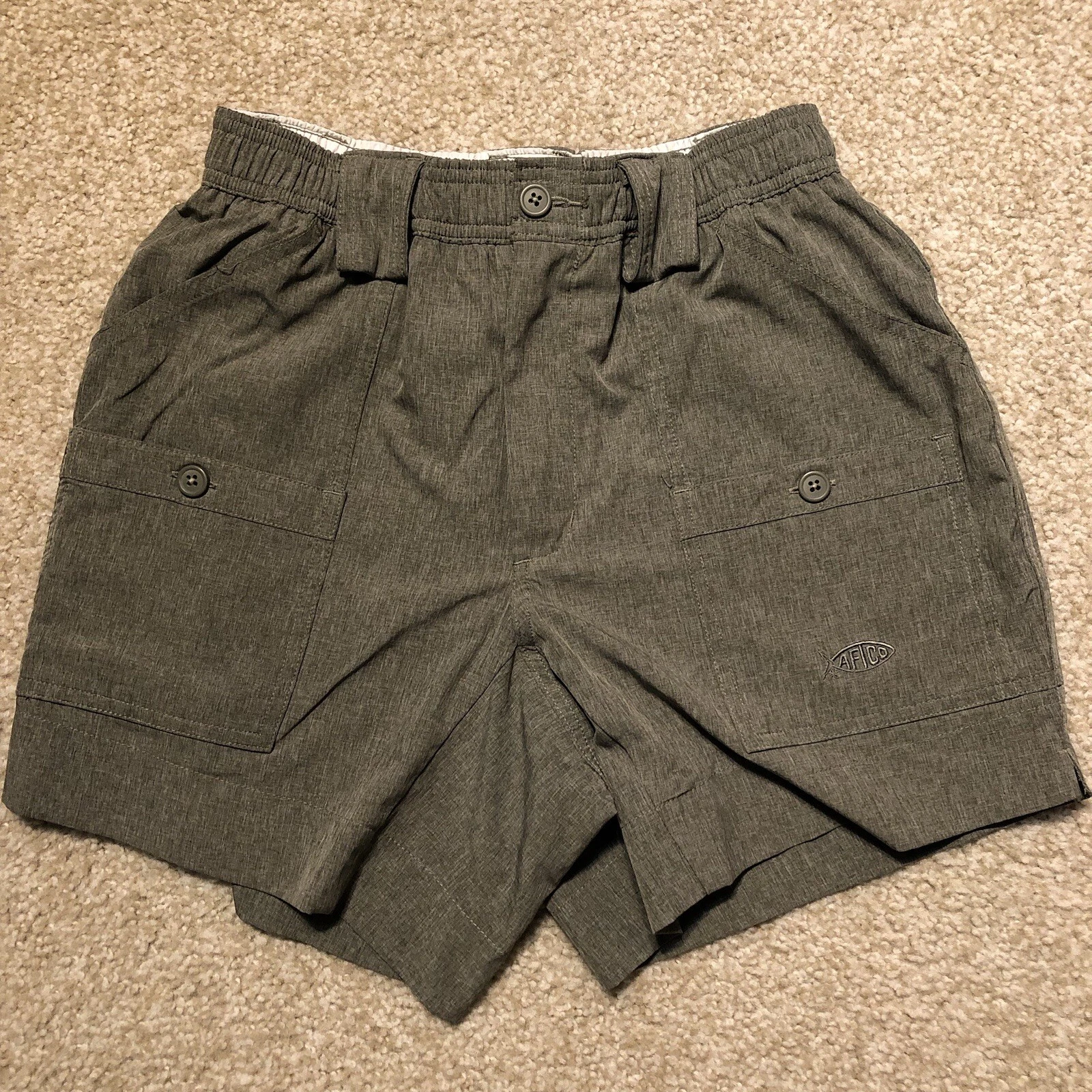 AFTCO Nylon Fishing Shorts (New Style) - Heather Green 28
