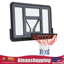 Basketball Backboard Rim Combo Wall-Mounted Basket Ball Hoop Shatterproof 44inch