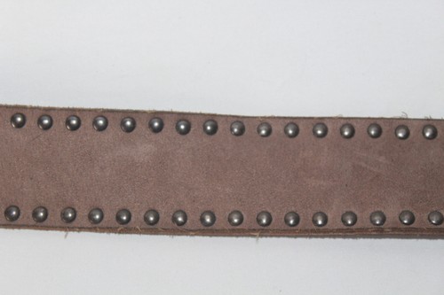 Bonita Studded Belt 31" Brown-Grey Vintage Leather - Picture 9 of 18