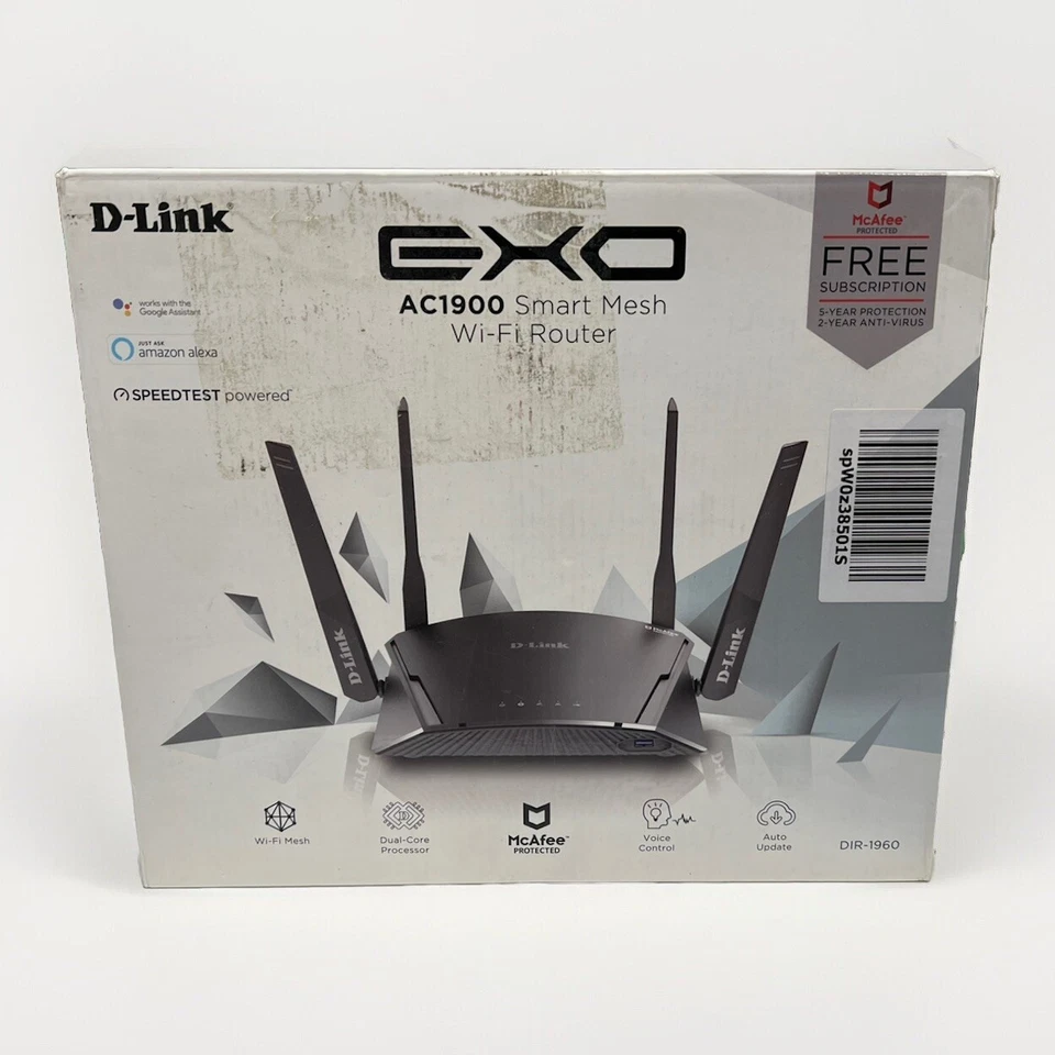 D-Link DIR‑1960 EXO AC1900 5 Ports 1000Mbps Wireless Smart Wi-Fi Router NEW - Image 4 of 4