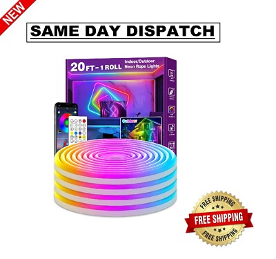 20Ft Neon Rope Lights,Flexible Led Rope Lights Control with App/Remote,Multiple