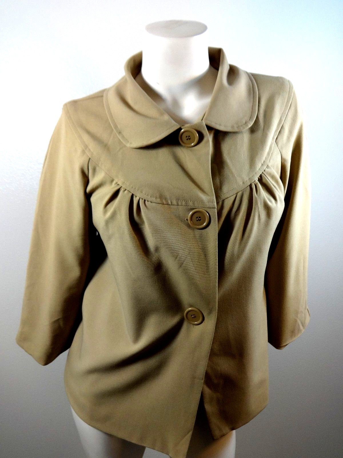 ALTRA PIUMINO DONNA COURTENAY BEIGE MISTO POLIESTERE CON BOTTONI NUOVO CON ETICHETTE $49 TAGLIA 12 CARINO