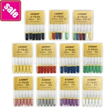 AZDENT Dental Endodontic K-Files Hand Use Root Canal Stainless Steel 21mm/25mm