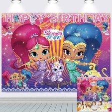 Shimmer and Shine Party Decoartions Happy Birthday Backdrop Banner Girls 7x5ft