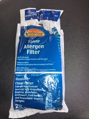 Envirocare 3 Layer Allergen Filter Hoover Final Filter #914
