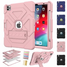 For iPad Air 4th Gen 10.9" Silicone Hybird Rubber PC Stand Kids Gel Case Cover