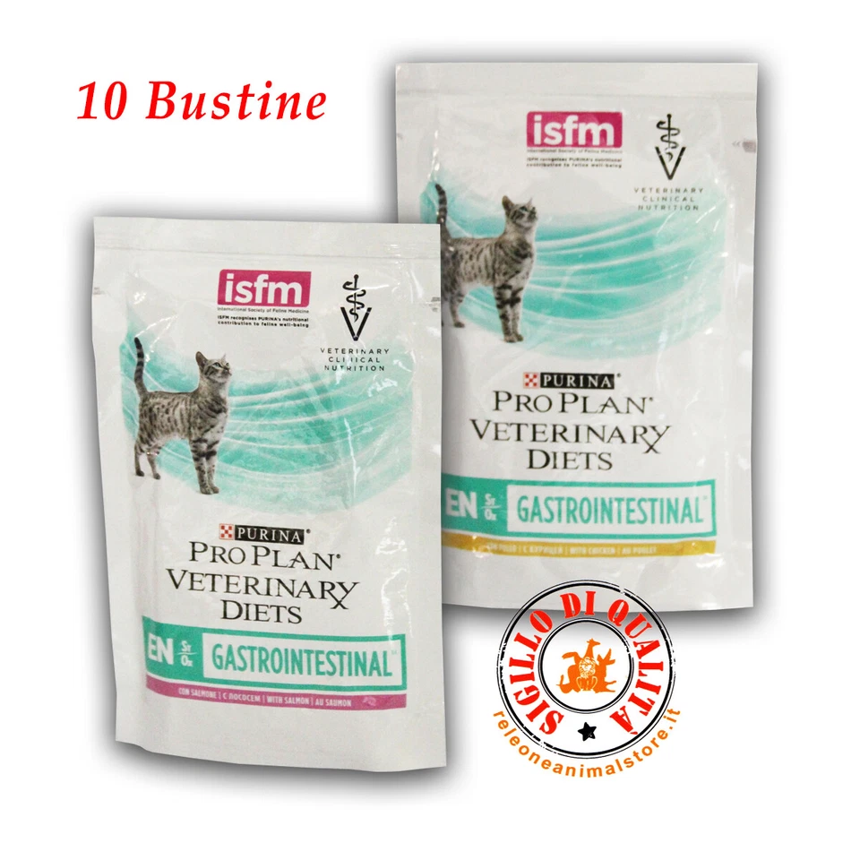 Cibo Umido Veterinary Diets Gatto EN Gastrointestinal Purina Pollo o Salmone 10