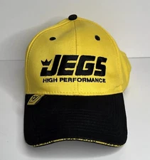 JEGS High Performance Automotive Parts Adjustable Ball Cap Hat Black & Yellow
