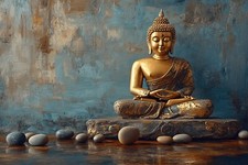 BUDDHA CANVAS PICTURE PRINT WALL ART