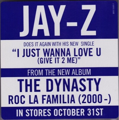 Jay-Z: I Just Wanna Love U (Give It 2 Me) PROMO w/ Artwork MUSIC AUDIO CD Edit