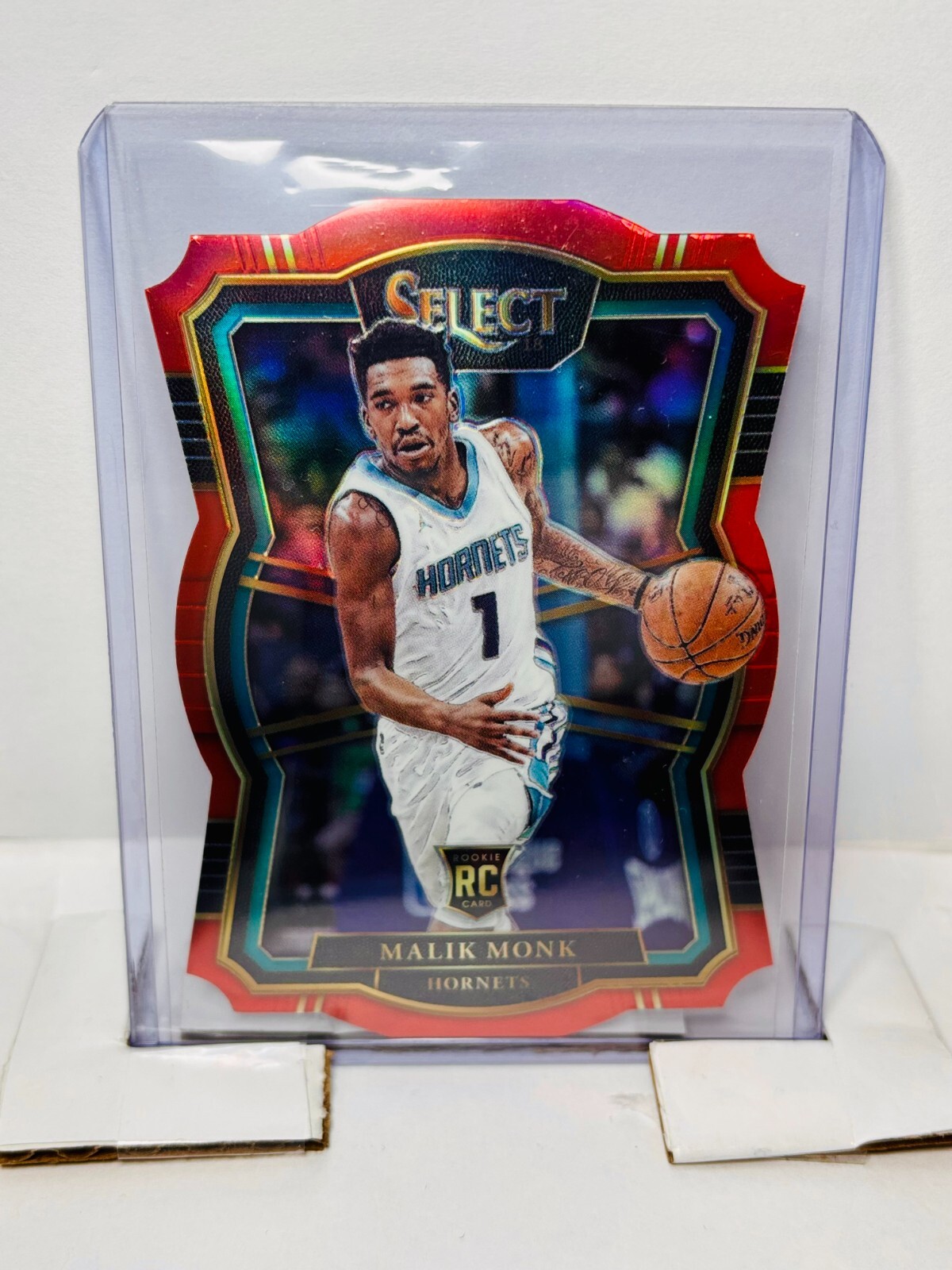 2017-18 Panini Select Premier MALIK MONK Red Prizm Die-Cut RC /135 #142 Hornets