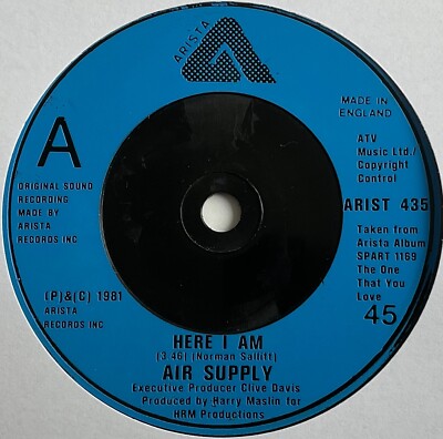 Air Supply - Here I Am - 7  Vinyl Single