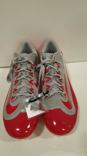 Nike New Mens Huarache 2KFilth Low Pro Metal Cleats | Red/Gray | Size 15