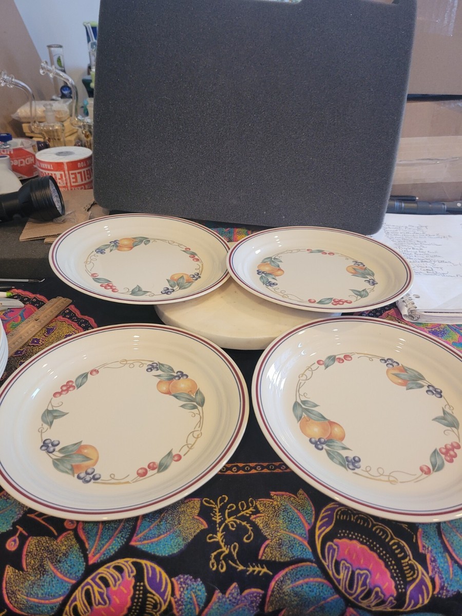 4-Corning Corelle Abundance Fruit Design Lunch Salad Plate Dish  Kitchenware