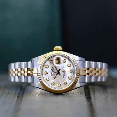 Rolex Lady Datejust 69173 Gold & Steel White Mop Diamond