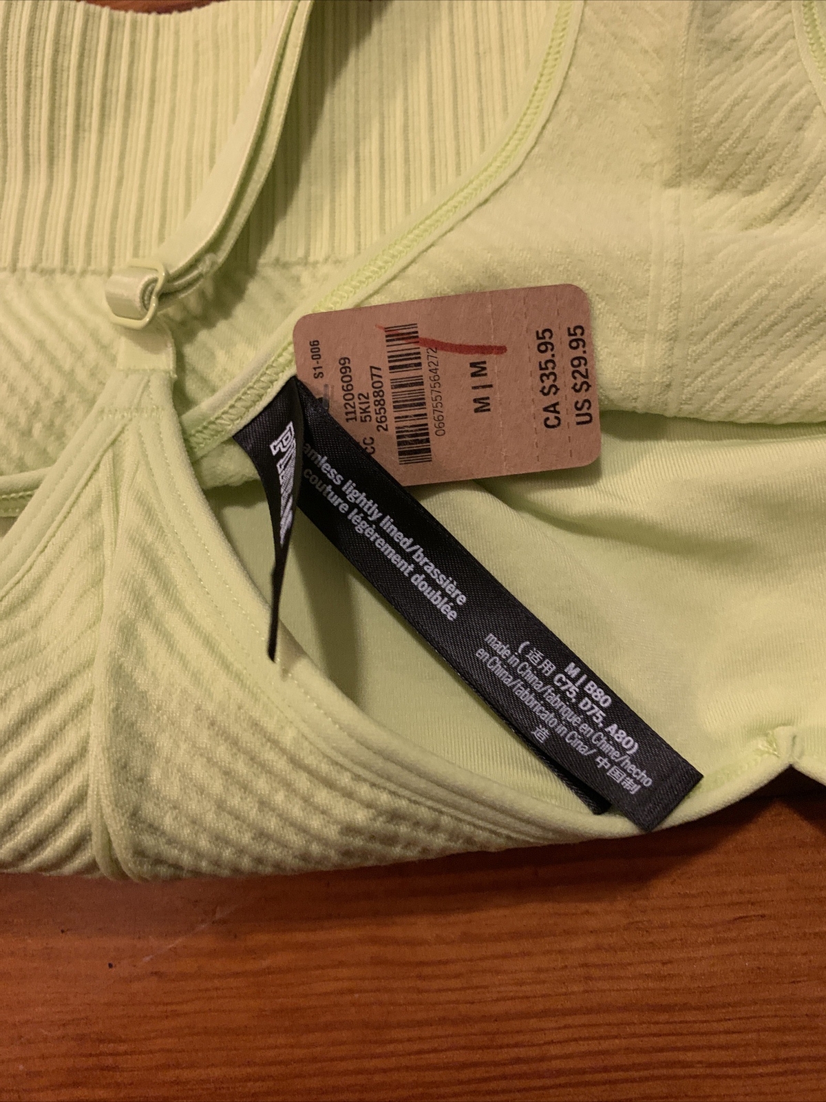 NWT Victoria’s Secret PINK Neon Yellow Sports Bra Racerback Seamless ...