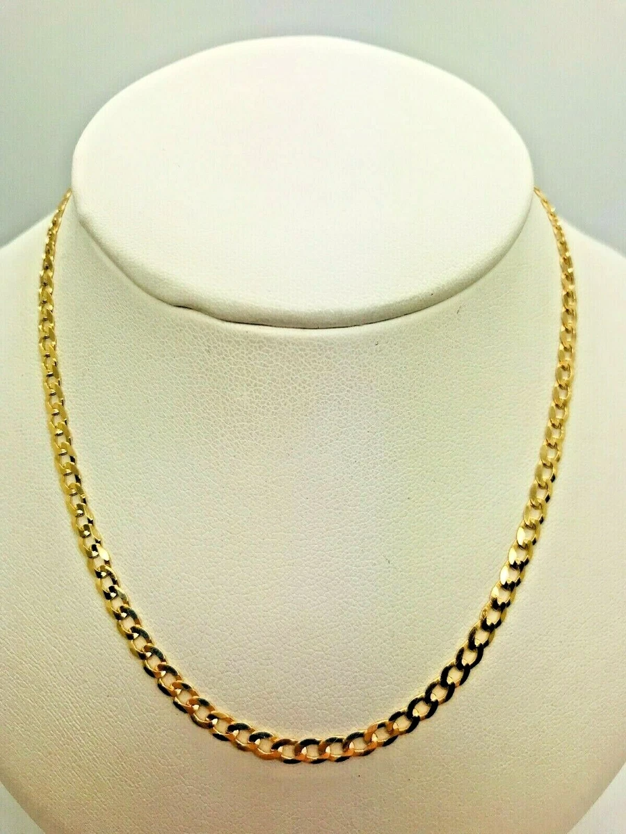 9ct Yellow Solid Gold Curb Chain 3.4mm 30
