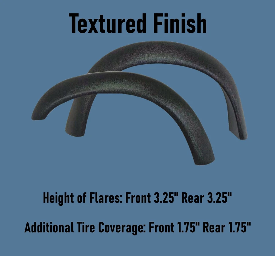 Juego completo de 4 llamaradas de guardabarros extendidas negras texturizadas Ford F150 F250 F350 Foto 4 de 4