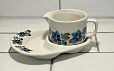 Figgjo Norway Tray With Creamer Vitro Porselen Med Korund • Blue Flowers