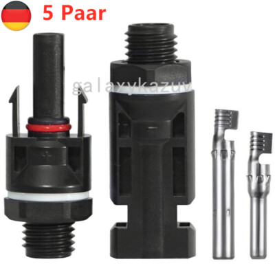 5Paar für MC4 Solarstecker Steckverbinder Stecker Buchse Kupplung Stromverteiler