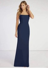 Azazie Tayla Chiffon Navy Blue Bridesmaid Dress Size A4