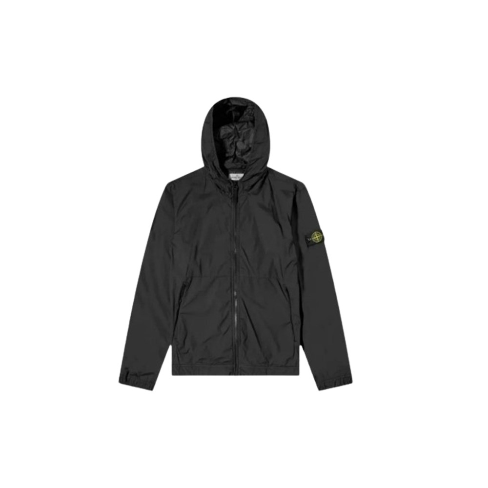 Stone Island Kids Hooded Nylon Jacket Black 22SS