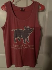 Womens Comfort Colors Pig Tank Top Size Small 