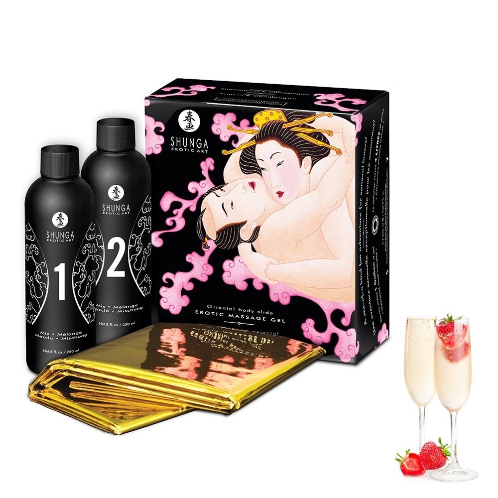 Gelée de massage oriental vin pétillant fraise soin corps femme