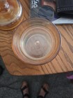 Vtg. Jeannette Marigold Carnival Glass Poodle Dog W/ Plastic Lid For  Powder Jar — photo 5
