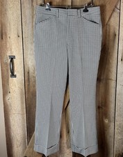 Vintage 70s SEARS Kings Road Plaid Houndstooth Flare Pants 36 Short NWT Original