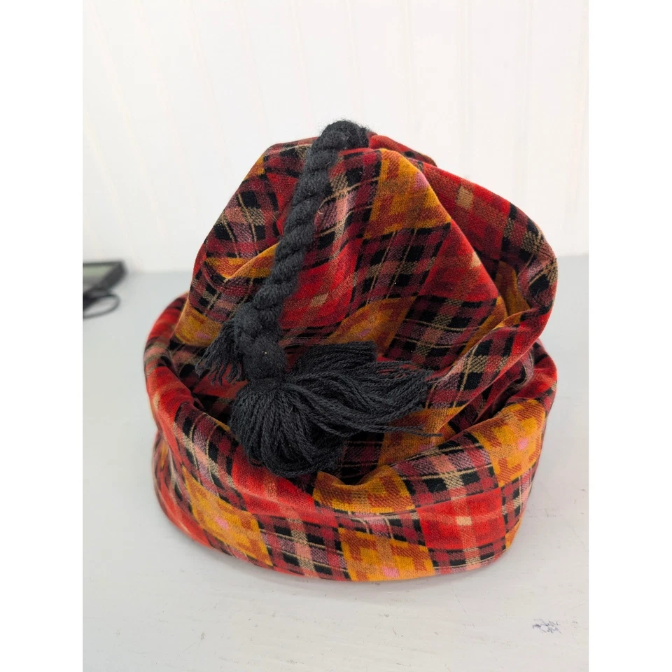 Sombrero polar Polartec de terciopelo a cuadros Neckworks hecho en EE. UU. Invierno acogedor cálido talla única Foto 3 de 4