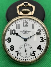 RARE Ball Illinois ORRS Grade 810 23j 16s Gold Filled Case Pocket Watch (J59)