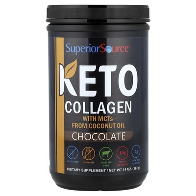 Keto Collagen Powder with MCTs, Chocolate, 14 oz (397 g)