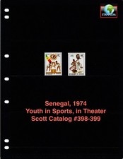 $1.60 Scott Value - 1974 SENEGAL Youth Sports & Theater scarcer CV MNH NH UMM